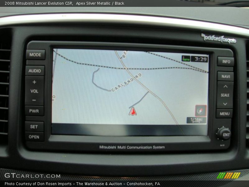 Navigation of 2008 Lancer Evolution GSR