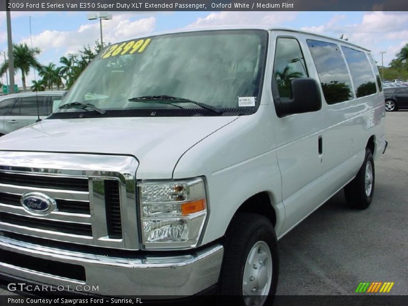 Oxford White / Medium Flint 2009 Ford E Series Van E350 Super Duty XLT Extended Passenger