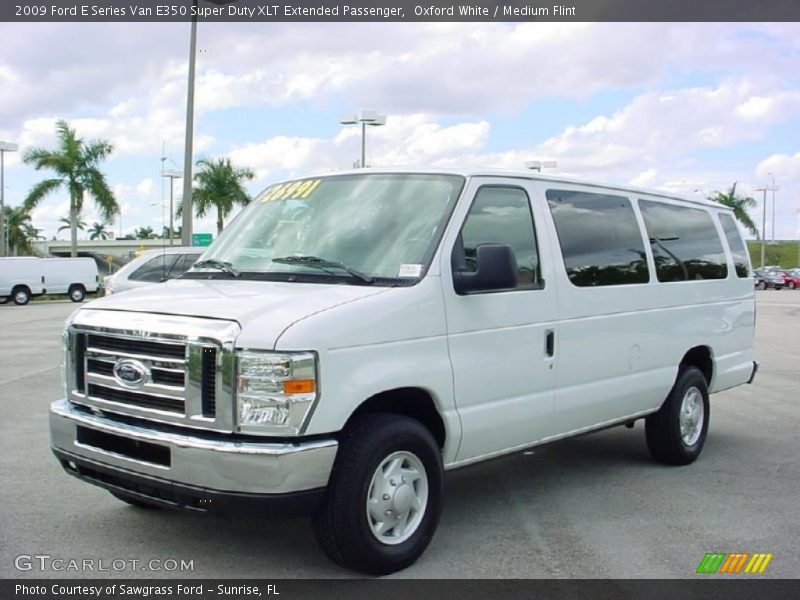 Oxford White / Medium Flint 2009 Ford E Series Van E350 Super Duty XLT Extended Passenger