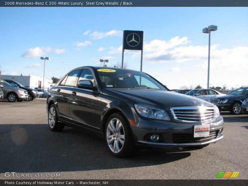 Steel Grey Metallic / Black 2008 Mercedes-Benz C 300 4Matic Luxury