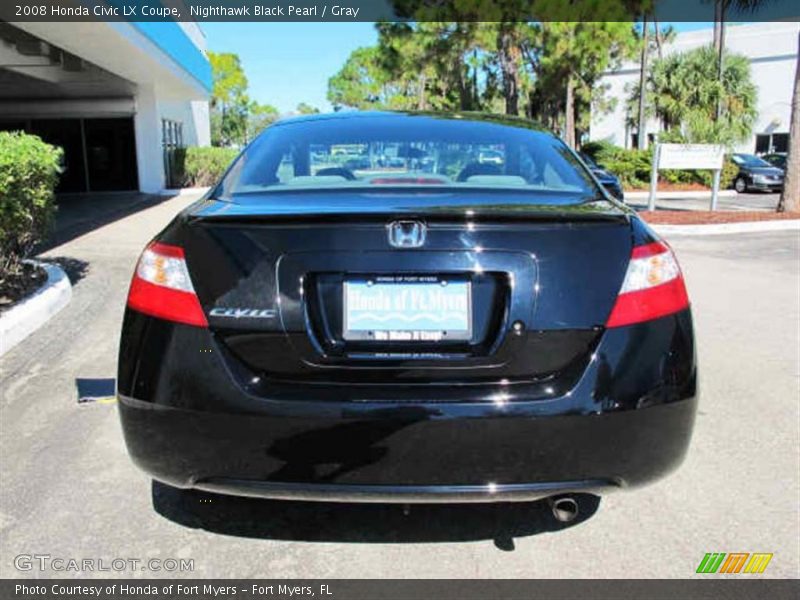 Nighthawk Black Pearl / Gray 2008 Honda Civic LX Coupe