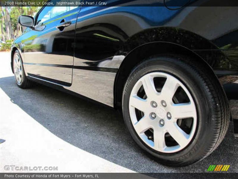 Nighthawk Black Pearl / Gray 2008 Honda Civic LX Coupe
