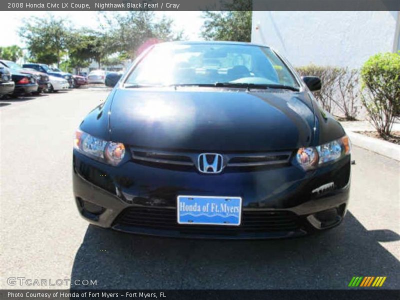 Nighthawk Black Pearl / Gray 2008 Honda Civic LX Coupe