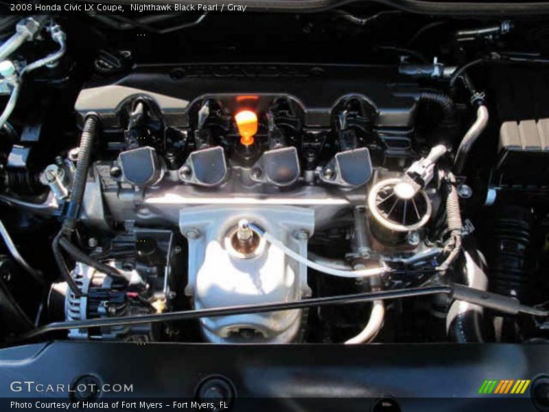 Nighthawk Black Pearl / Gray 2008 Honda Civic LX Coupe
