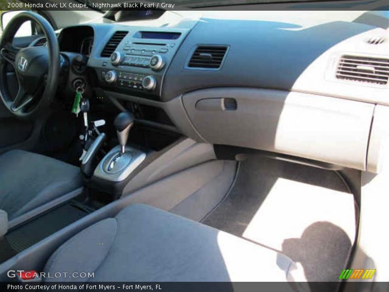 Nighthawk Black Pearl / Gray 2008 Honda Civic LX Coupe