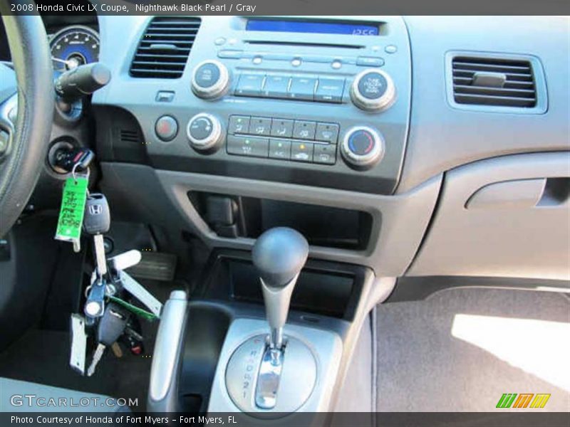 Nighthawk Black Pearl / Gray 2008 Honda Civic LX Coupe