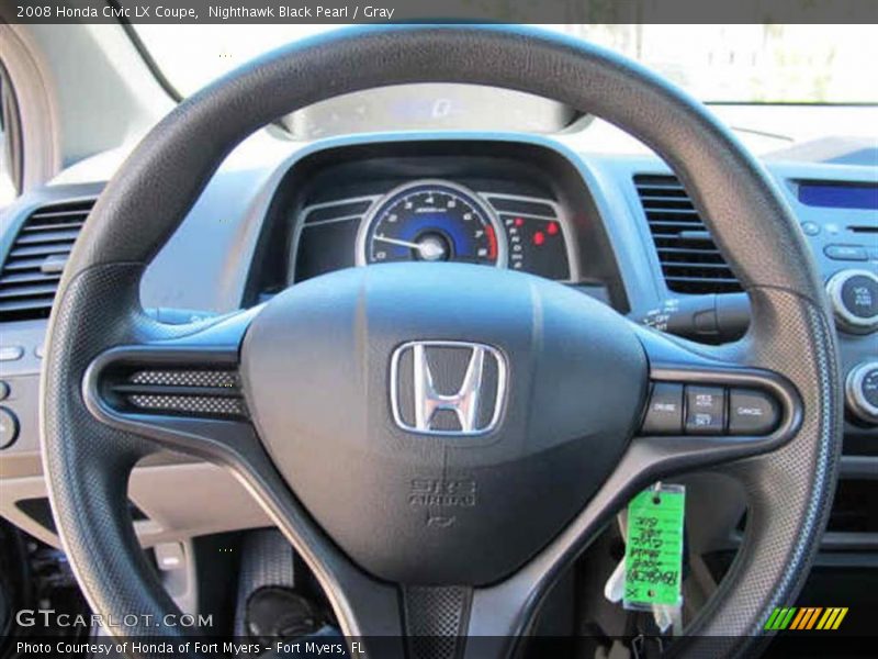 Nighthawk Black Pearl / Gray 2008 Honda Civic LX Coupe