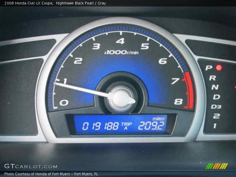 Nighthawk Black Pearl / Gray 2008 Honda Civic LX Coupe