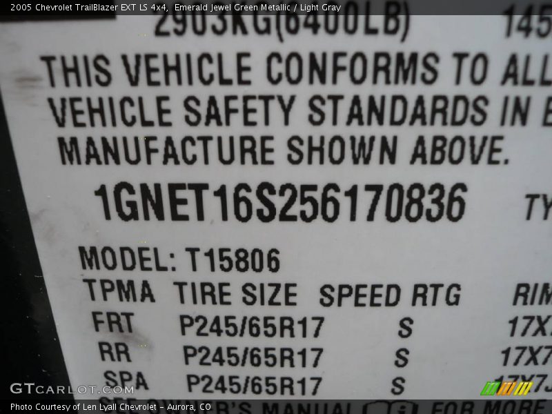 Emerald Jewel Green Metallic / Light Gray 2005 Chevrolet TrailBlazer EXT LS 4x4