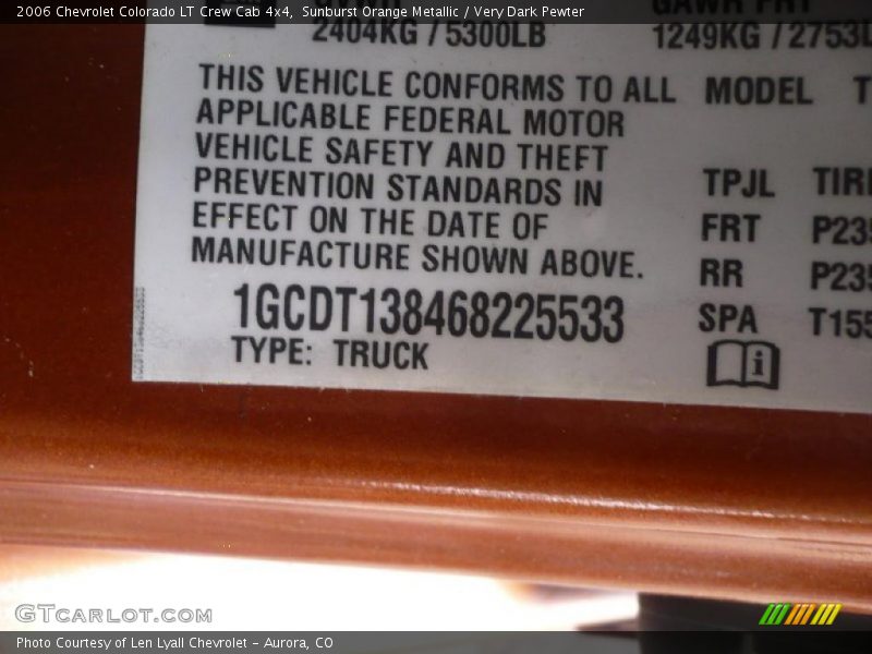 Sunburst Orange Metallic / Very Dark Pewter 2006 Chevrolet Colorado LT Crew Cab 4x4