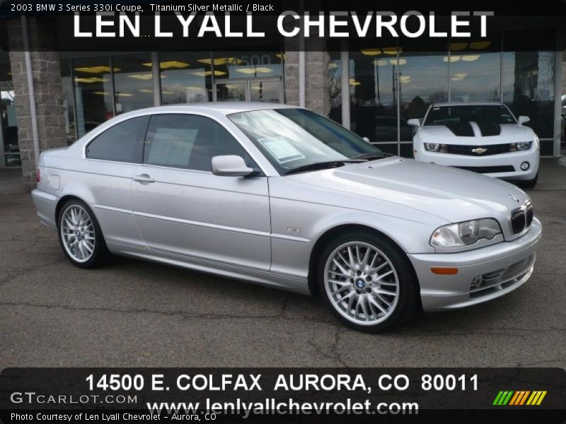 Titanium Silver Metallic / Black 2003 BMW 3 Series 330i Coupe