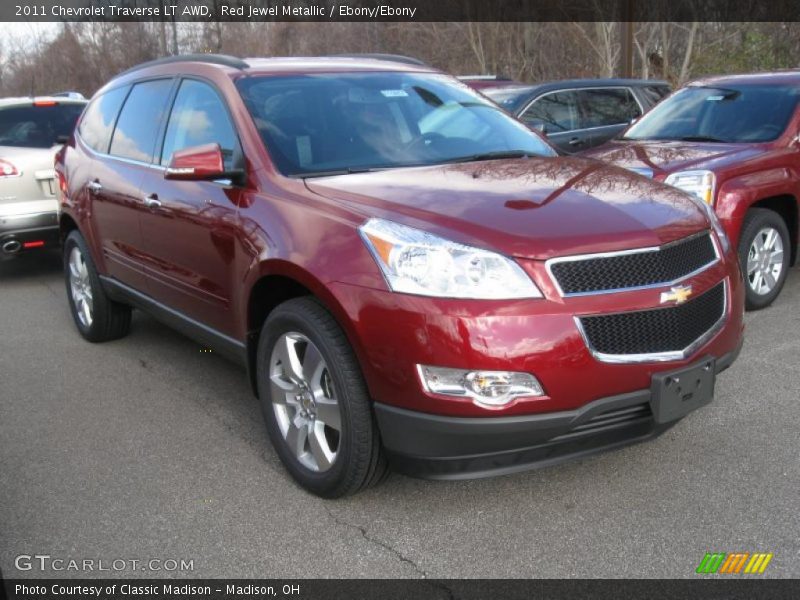 Red Jewel Metallic / Ebony/Ebony 2011 Chevrolet Traverse LT AWD