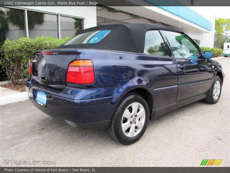 Marlin Blue Pearl / Beige 2002 Volkswagen Cabrio GLX