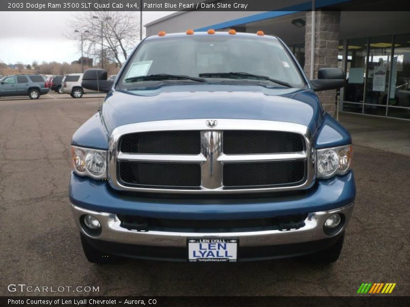 Patriot Blue Pearl / Dark Slate Gray 2003 Dodge Ram 3500 SLT Quad Cab 4x4