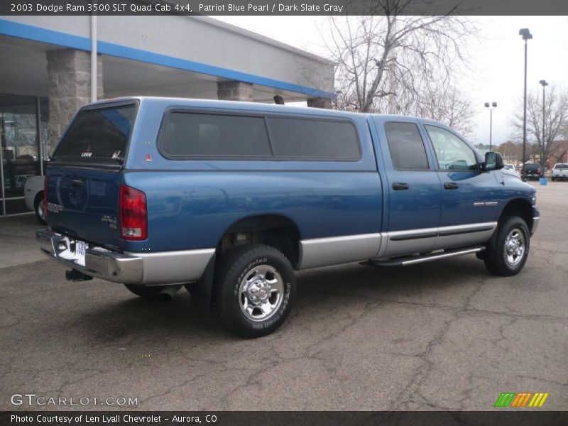 Patriot Blue Pearl / Dark Slate Gray 2003 Dodge Ram 3500 SLT Quad Cab 4x4