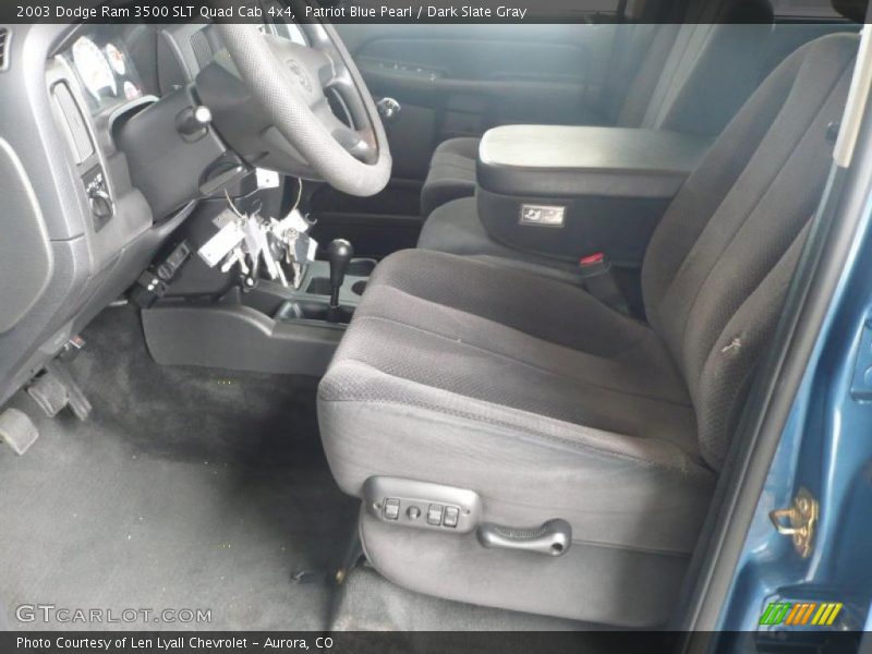 Patriot Blue Pearl / Dark Slate Gray 2003 Dodge Ram 3500 SLT Quad Cab 4x4