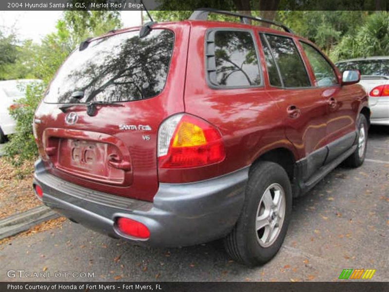 Merlot Red / Beige 2004 Hyundai Santa Fe GLS