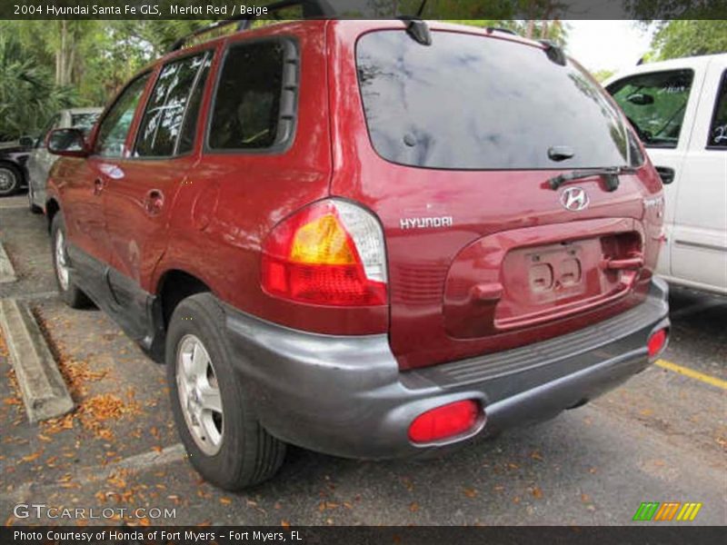 Merlot Red / Beige 2004 Hyundai Santa Fe GLS