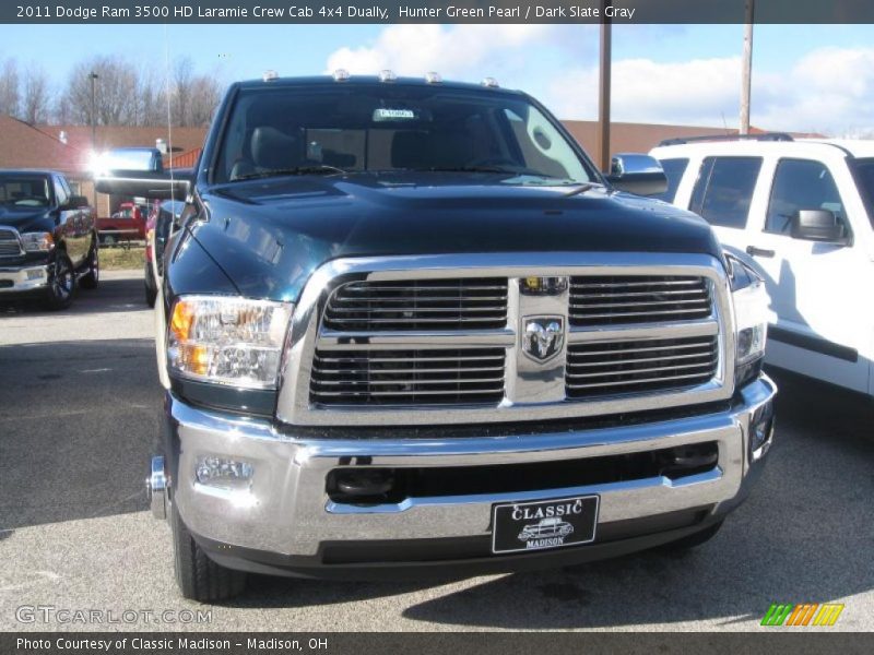 Hunter Green Pearl / Dark Slate Gray 2011 Dodge Ram 3500 HD Laramie Crew Cab 4x4 Dually