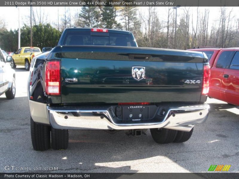 Hunter Green Pearl / Dark Slate Gray 2011 Dodge Ram 3500 HD Laramie Crew Cab 4x4 Dually