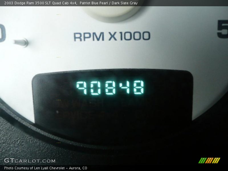 Patriot Blue Pearl / Dark Slate Gray 2003 Dodge Ram 3500 SLT Quad Cab 4x4