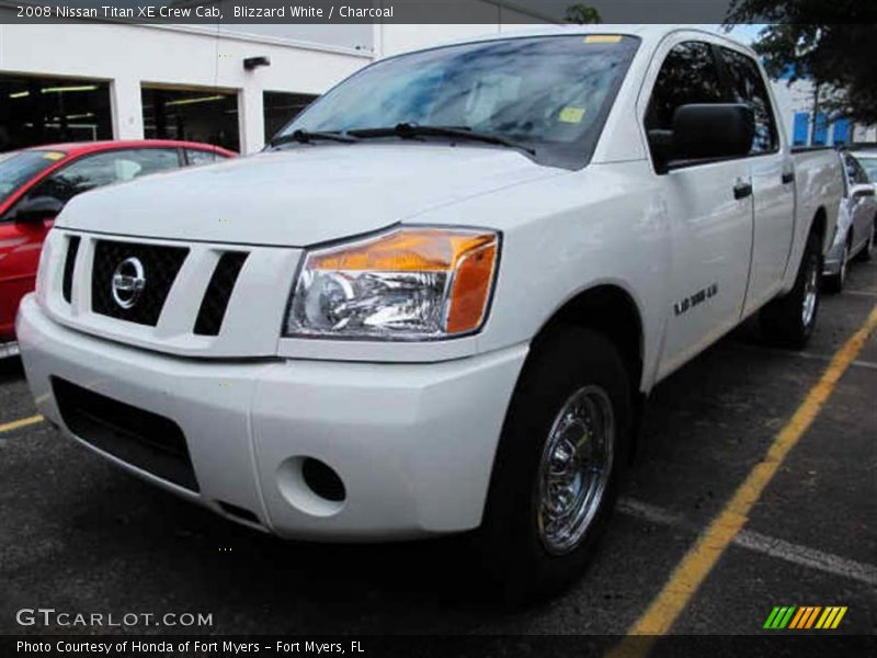Blizzard White / Charcoal 2008 Nissan Titan XE Crew Cab