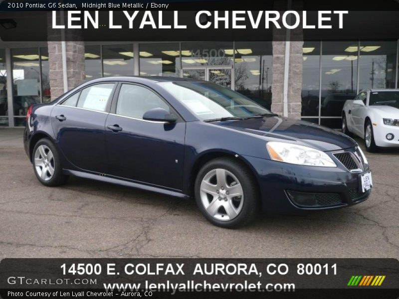 Midnight Blue Metallic / Ebony 2010 Pontiac G6 Sedan