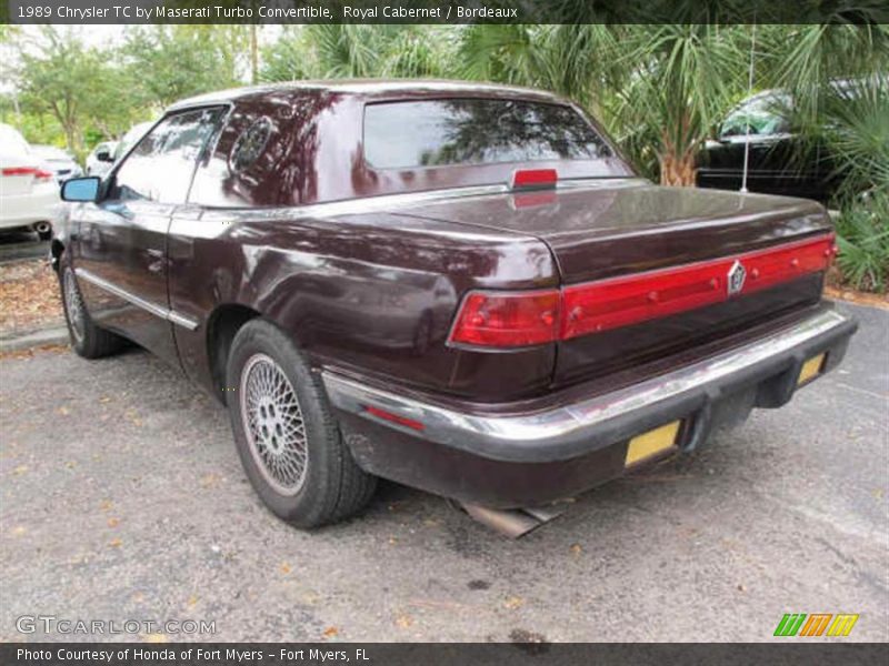 Royal Cabernet / Bordeaux 1989 Chrysler TC by Maserati Turbo Convertible