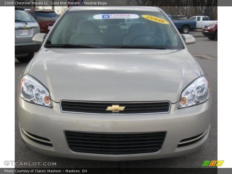 Gold Mist Metallic / Neutral Beige 2008 Chevrolet Impala LS