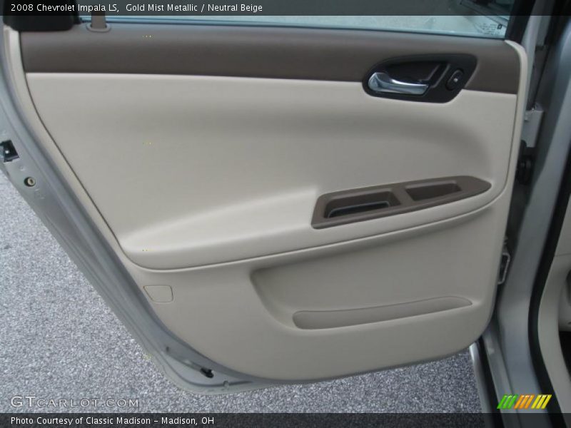 Gold Mist Metallic / Neutral Beige 2008 Chevrolet Impala LS