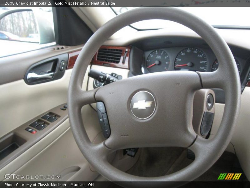 Gold Mist Metallic / Neutral Beige 2008 Chevrolet Impala LS