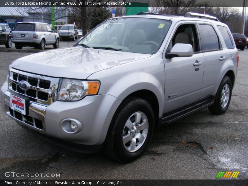 Brilliant Silver Metallic / Stone 2009 Ford Escape Hybrid Limited 4WD