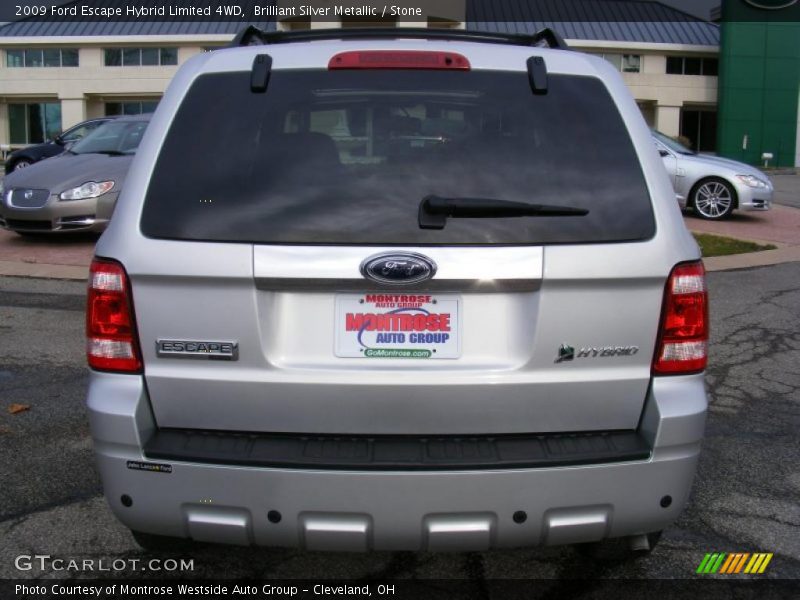 Brilliant Silver Metallic / Stone 2009 Ford Escape Hybrid Limited 4WD