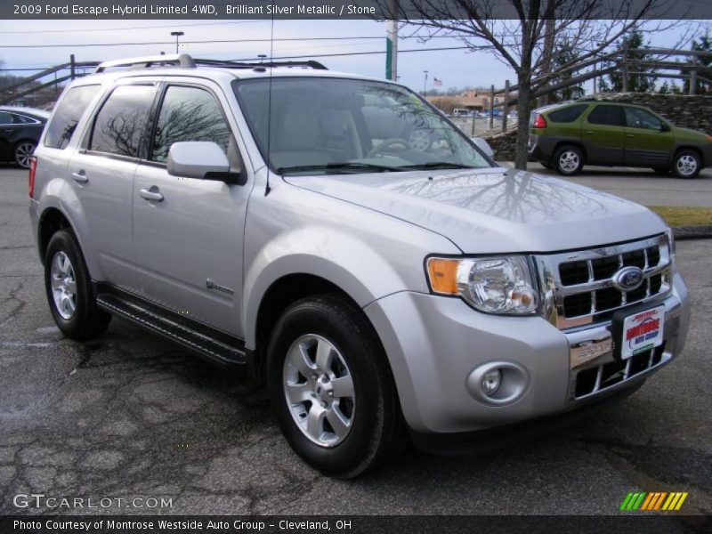 Brilliant Silver Metallic / Stone 2009 Ford Escape Hybrid Limited 4WD