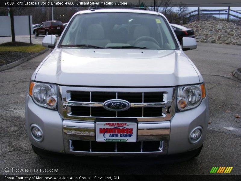 Brilliant Silver Metallic / Stone 2009 Ford Escape Hybrid Limited 4WD