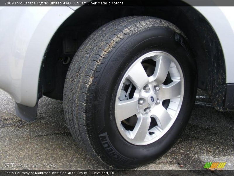 Brilliant Silver Metallic / Stone 2009 Ford Escape Hybrid Limited 4WD