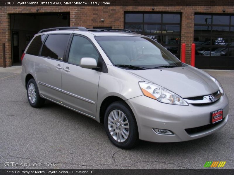 Silver Shadow Pearl / Stone 2008 Toyota Sienna Limited AWD