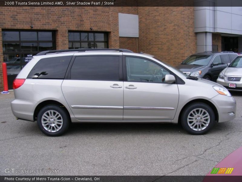 Silver Shadow Pearl / Stone 2008 Toyota Sienna Limited AWD