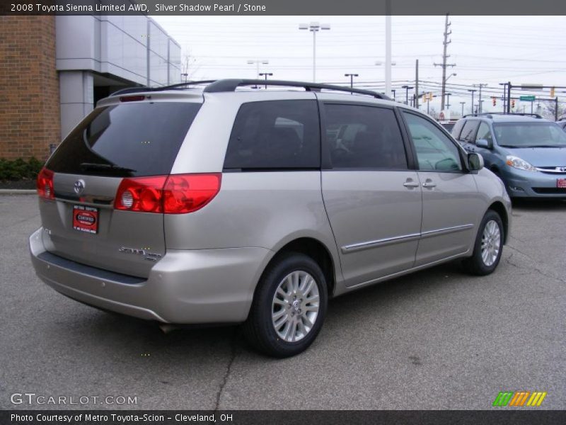 Silver Shadow Pearl / Stone 2008 Toyota Sienna Limited AWD