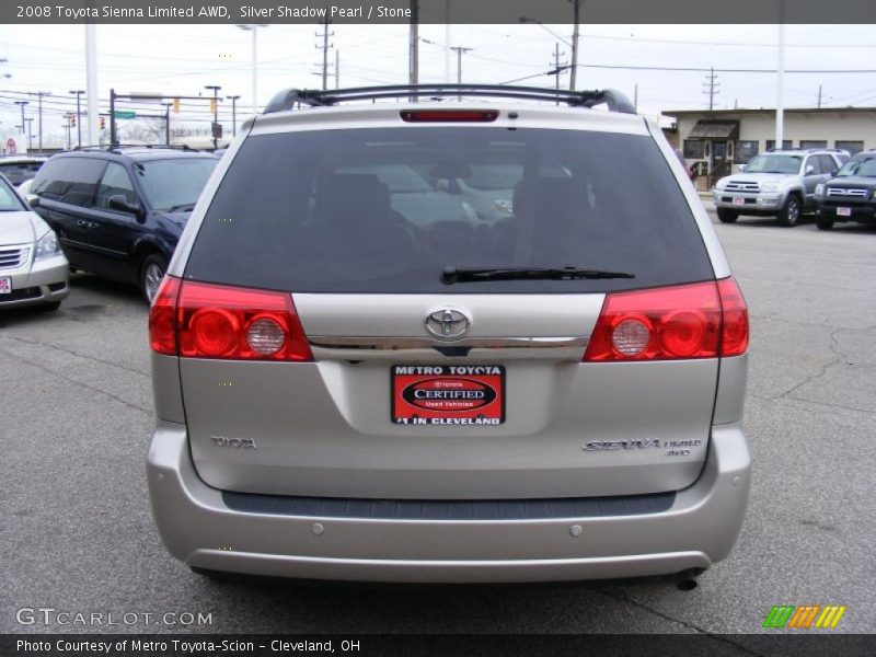 Silver Shadow Pearl / Stone 2008 Toyota Sienna Limited AWD