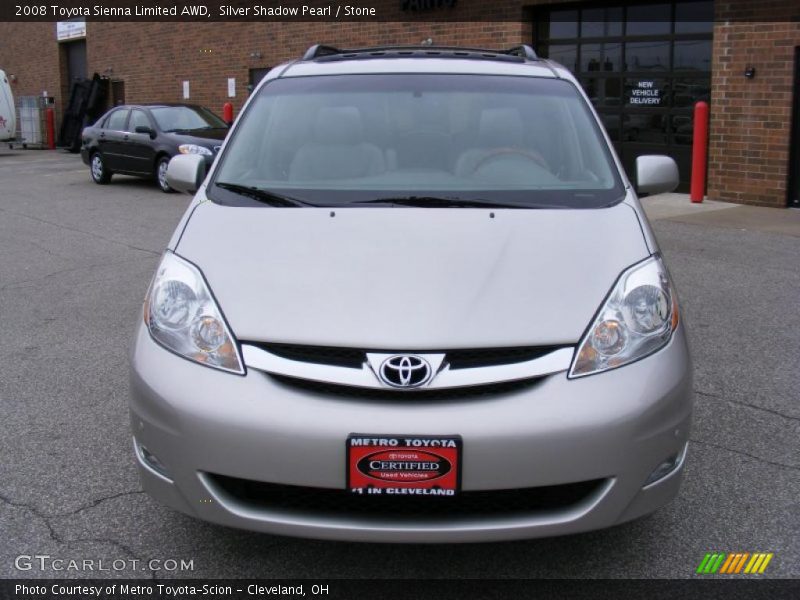 Silver Shadow Pearl / Stone 2008 Toyota Sienna Limited AWD