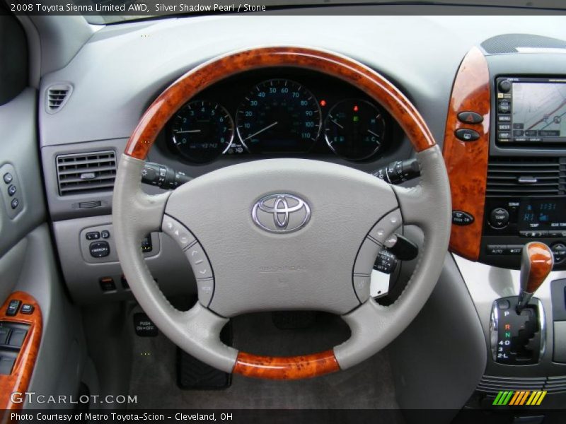 Silver Shadow Pearl / Stone 2008 Toyota Sienna Limited AWD