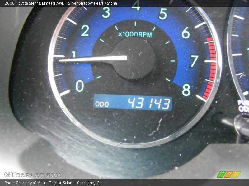 Silver Shadow Pearl / Stone 2008 Toyota Sienna Limited AWD