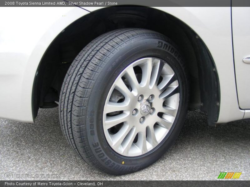 Silver Shadow Pearl / Stone 2008 Toyota Sienna Limited AWD