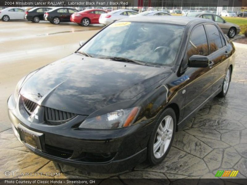 Labrador Black Pearl / Black/Red 2004 Mitsubishi Lancer RALLIART