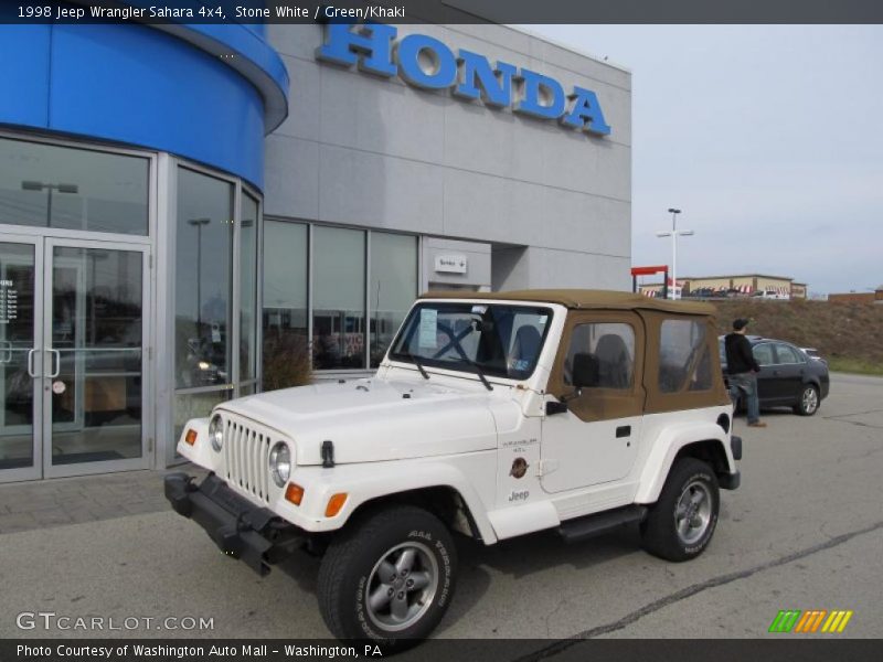 Stone White / Green/Khaki 1998 Jeep Wrangler Sahara 4x4