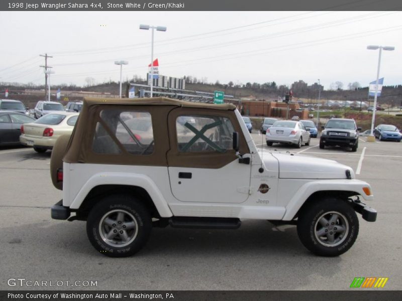 Stone White / Green/Khaki 1998 Jeep Wrangler Sahara 4x4