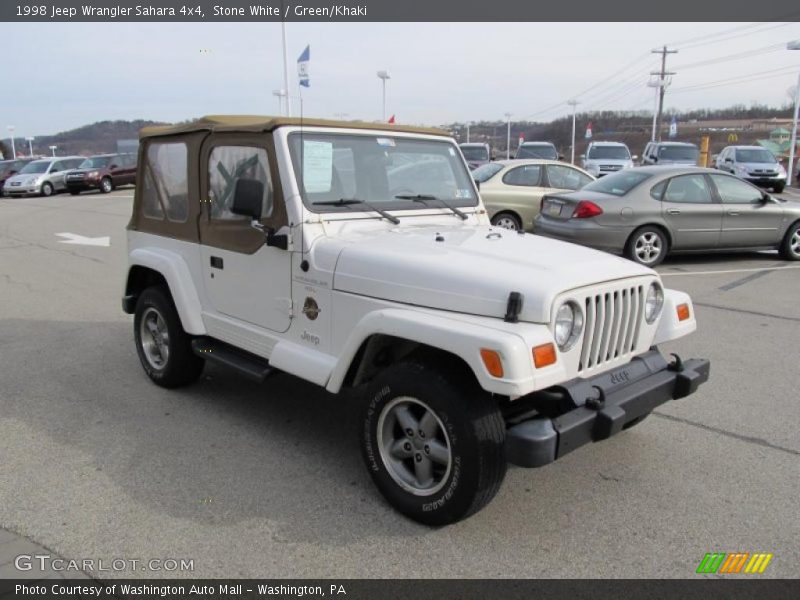 Stone White / Green/Khaki 1998 Jeep Wrangler Sahara 4x4