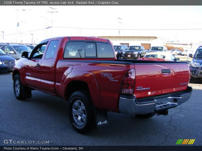 Radiant Red / Graphite Gray 2008 Toyota Tacoma V6 TRD  Access Cab 4x4