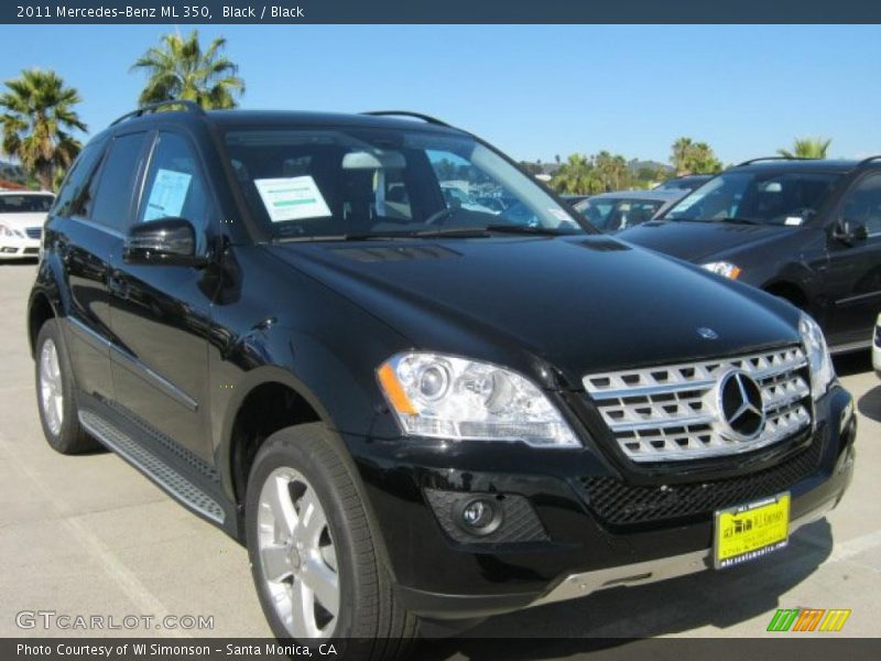 Black / Black 2011 Mercedes-Benz ML 350